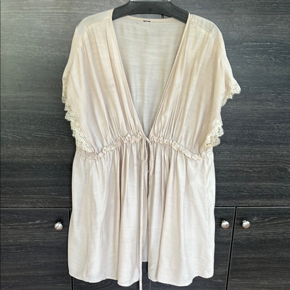 FINAL PRICE DROP Pretty Tan w Lace Cover Up w Drawstring @ Waist One Size